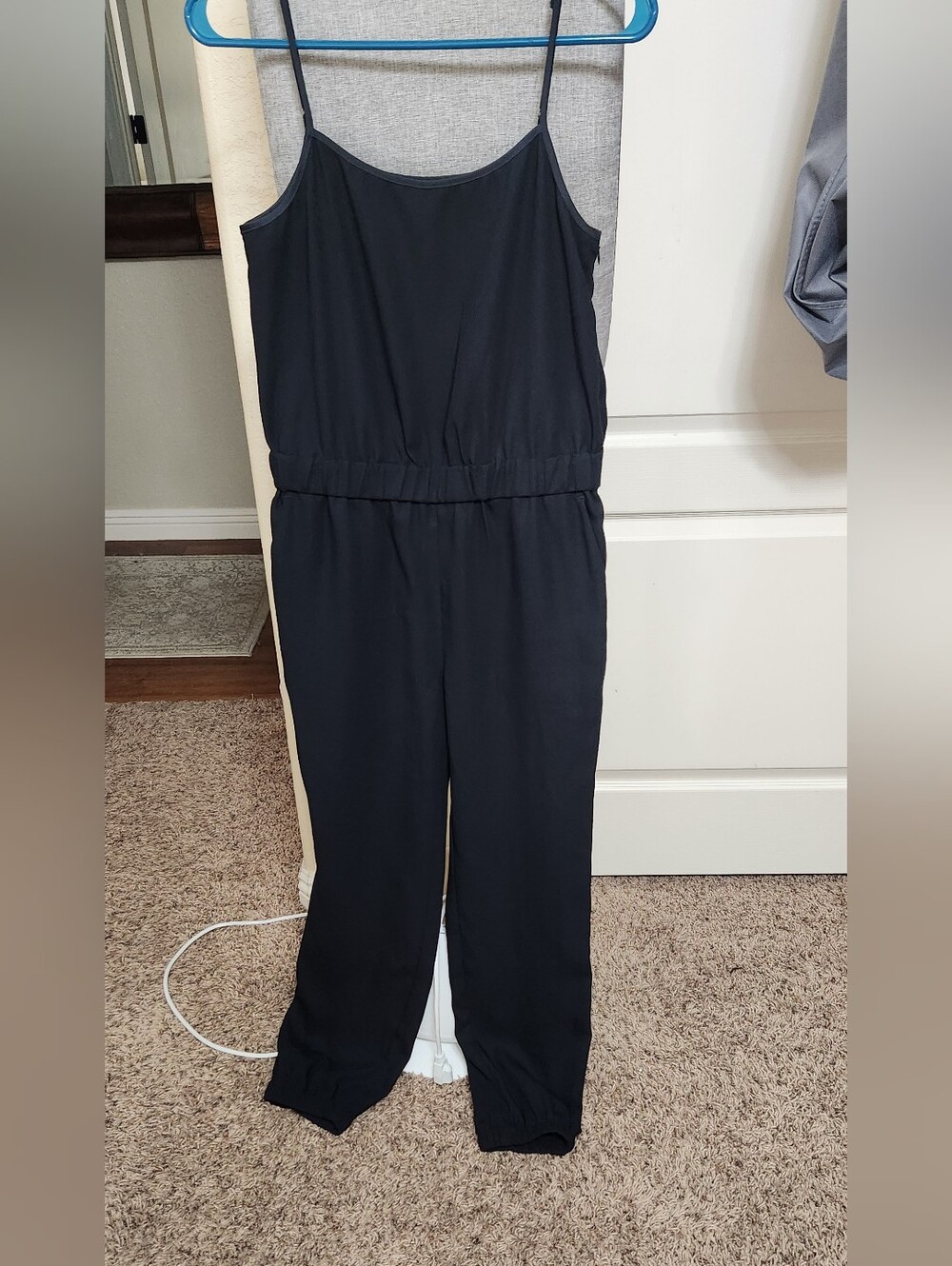 Banana Republic Black Spaghetti Strap Jogger Jumpsuit Size 4